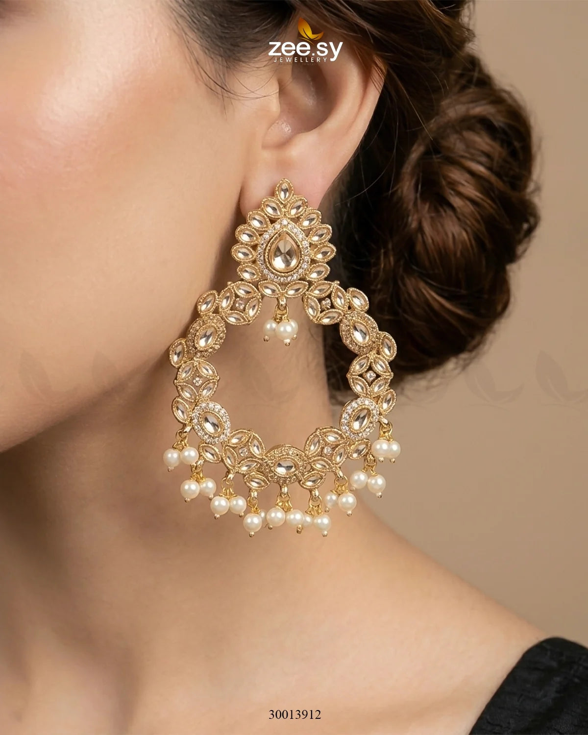 Mirabella Pearl Chandbali Earrings