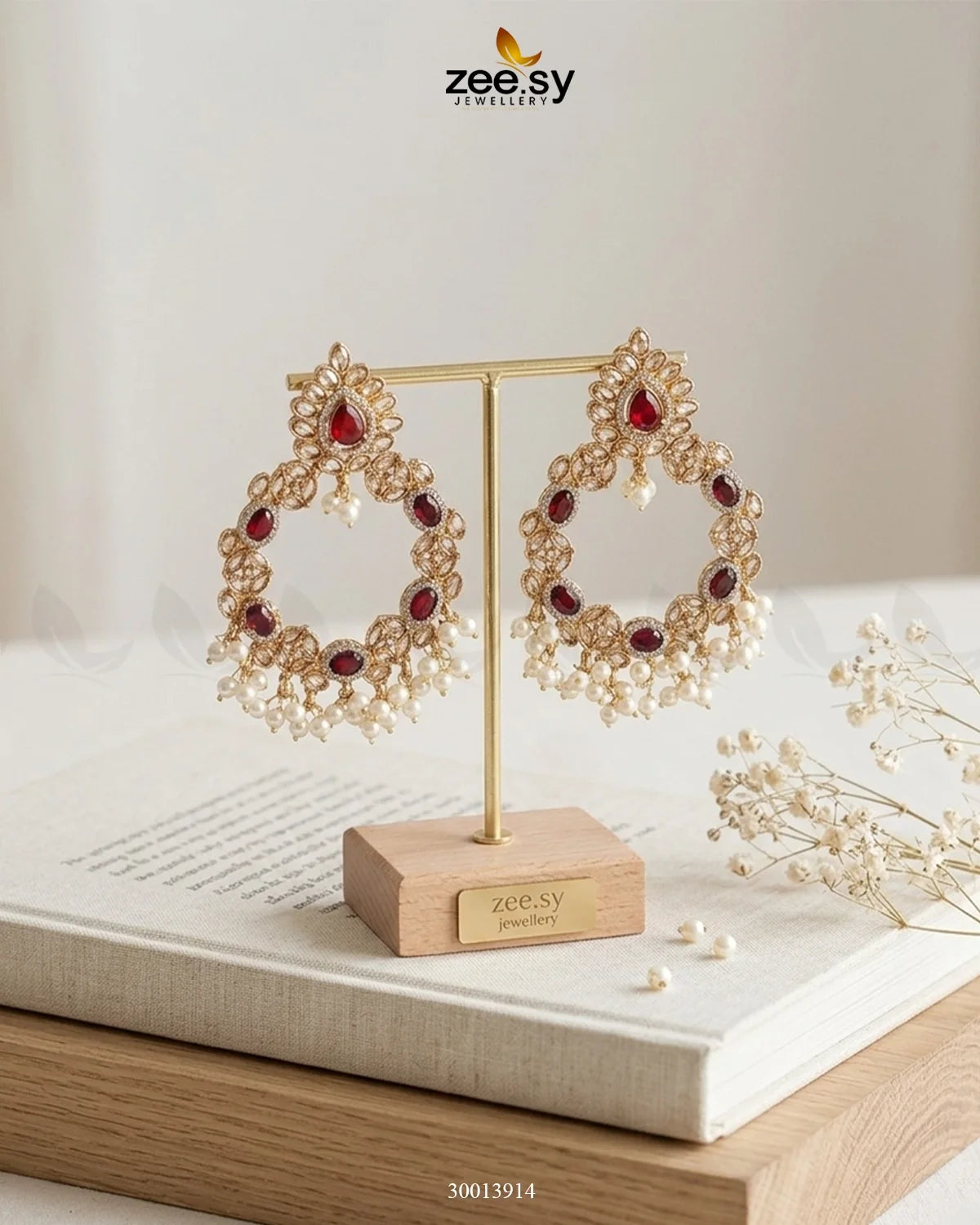 Mirabella Pearl Chandbali Earrings