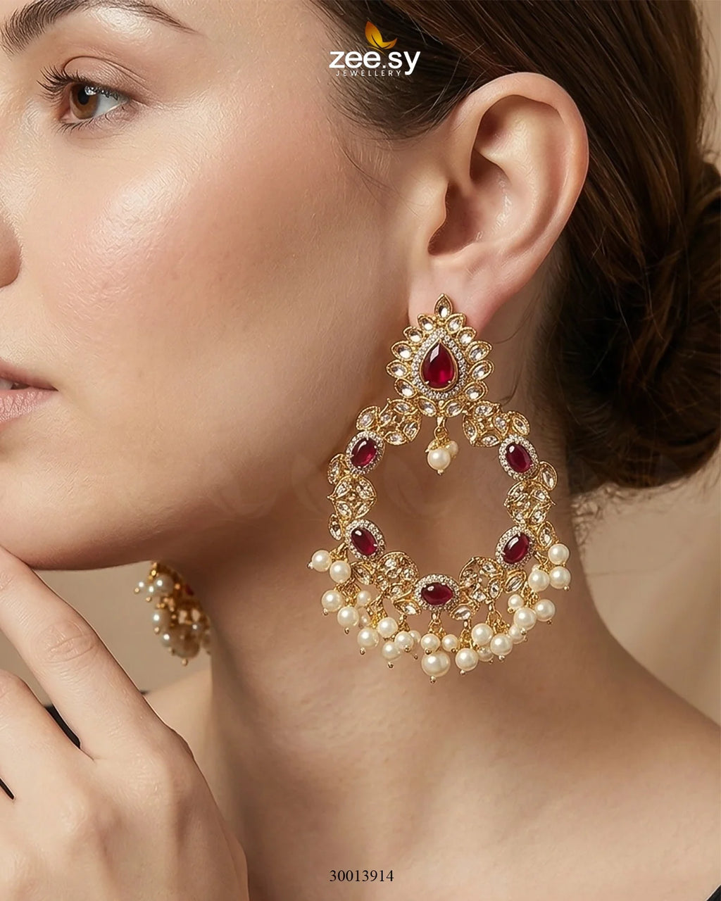 Mirabella Pearl Chandbali Earrings