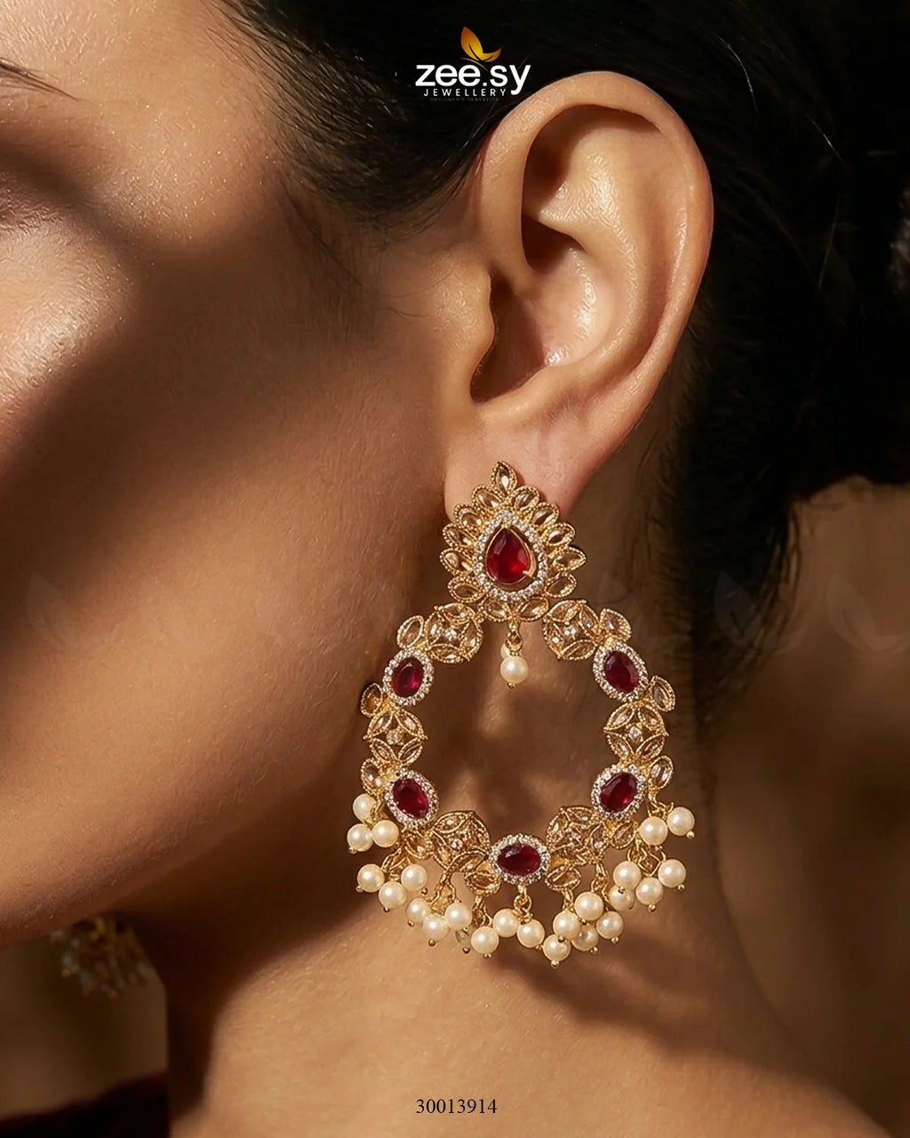 Mirabella Pearl Chandbali Earrings