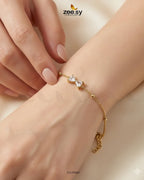 Aster Bow Zirconia Strand Bracelet