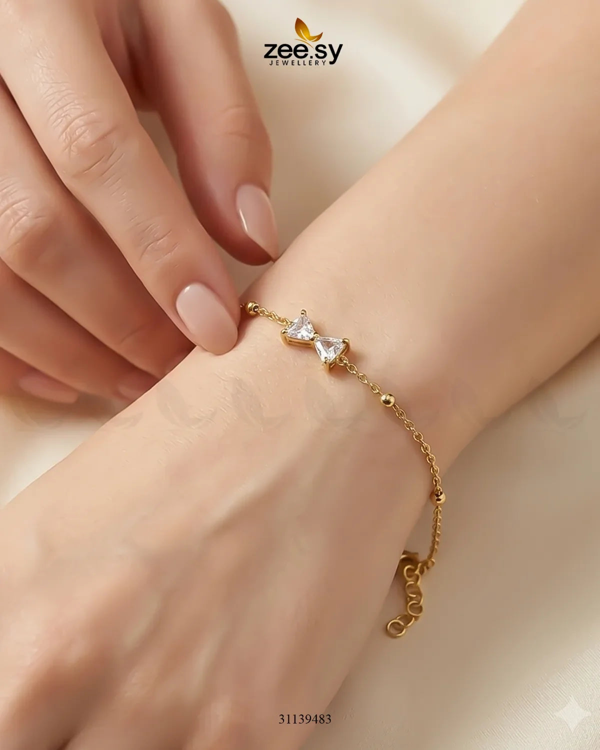 Aster Bow Zirconia Strand Bracelet