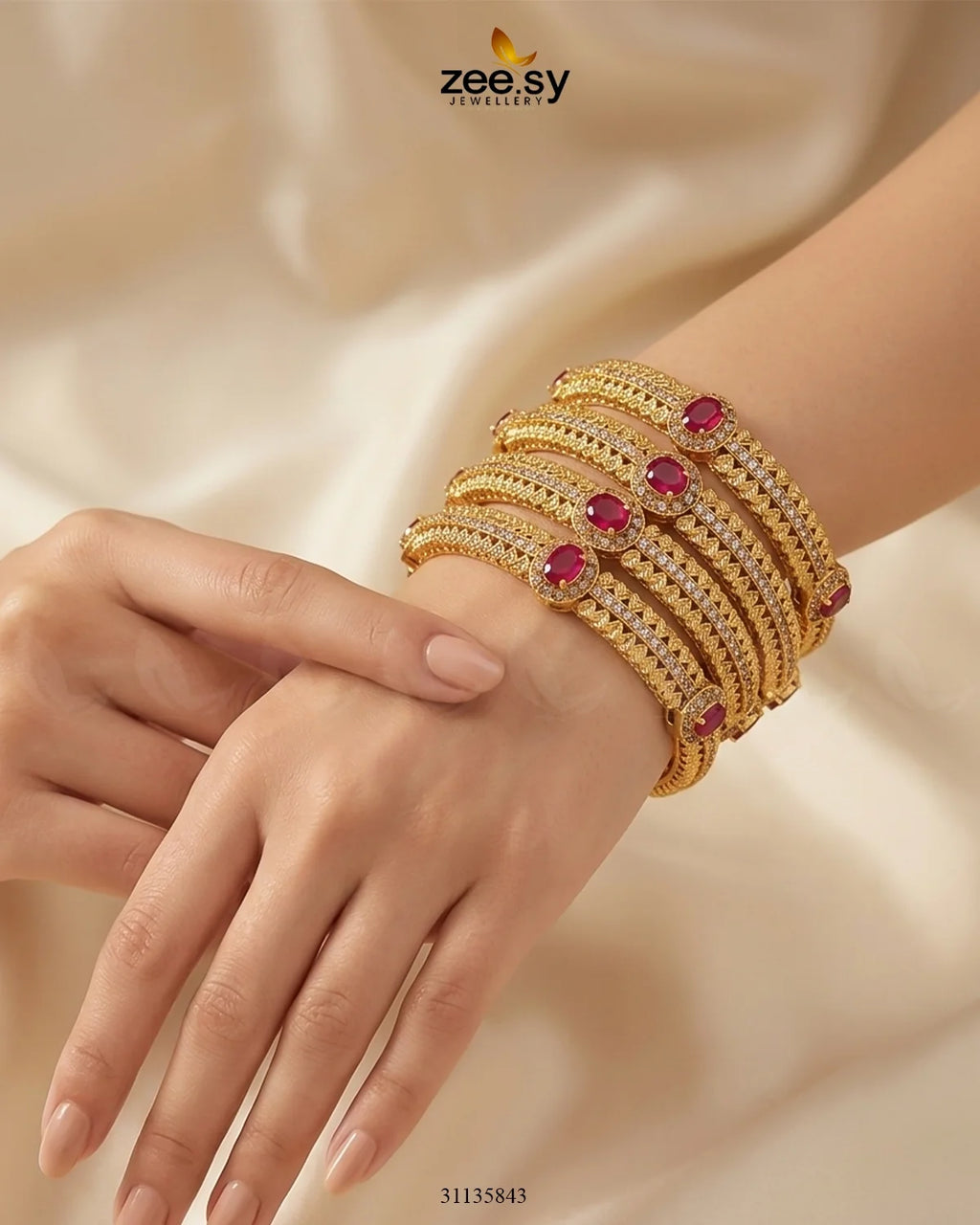 Bella Rose Leaf Bangles