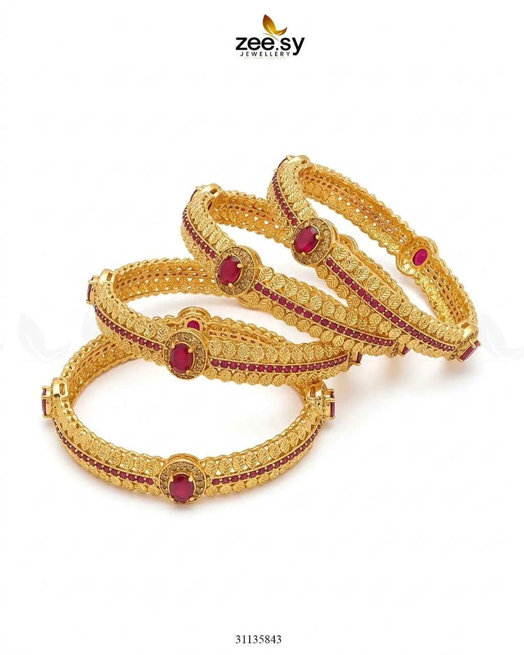 Bella Rose Leaf Bangles