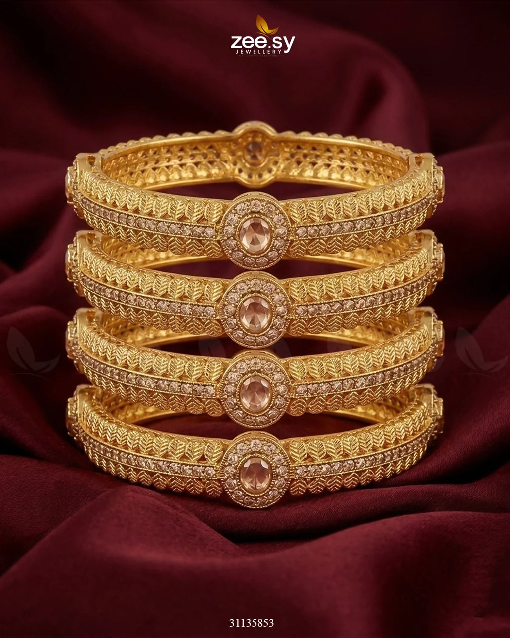 Bella Rose Leaf Bangles