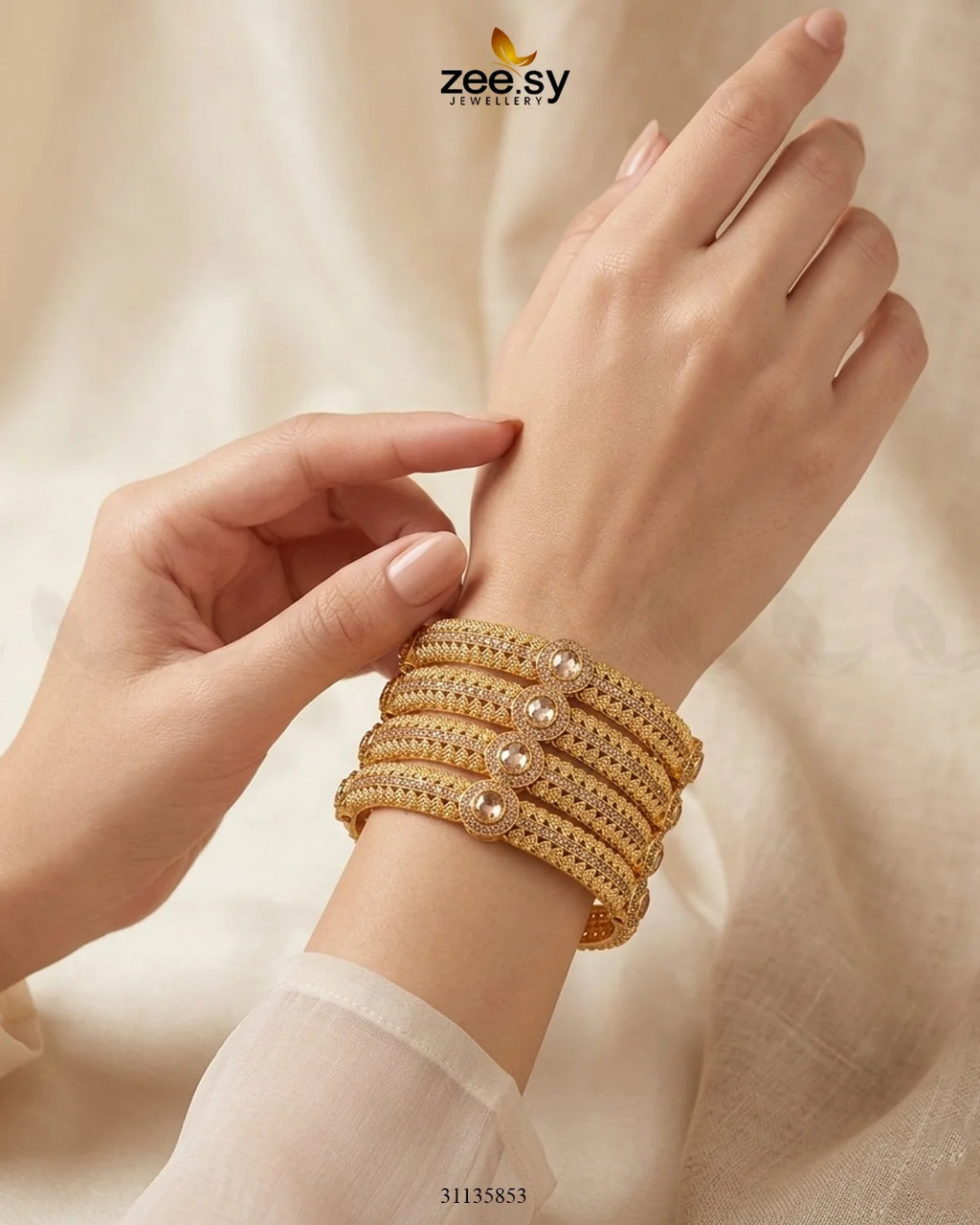Bella Rose Leaf Bangles