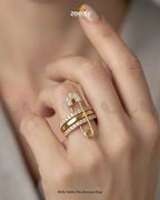 Bella Safety Pin Zirconia Ring