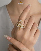 Bella Safety Pin Zirconia Ring