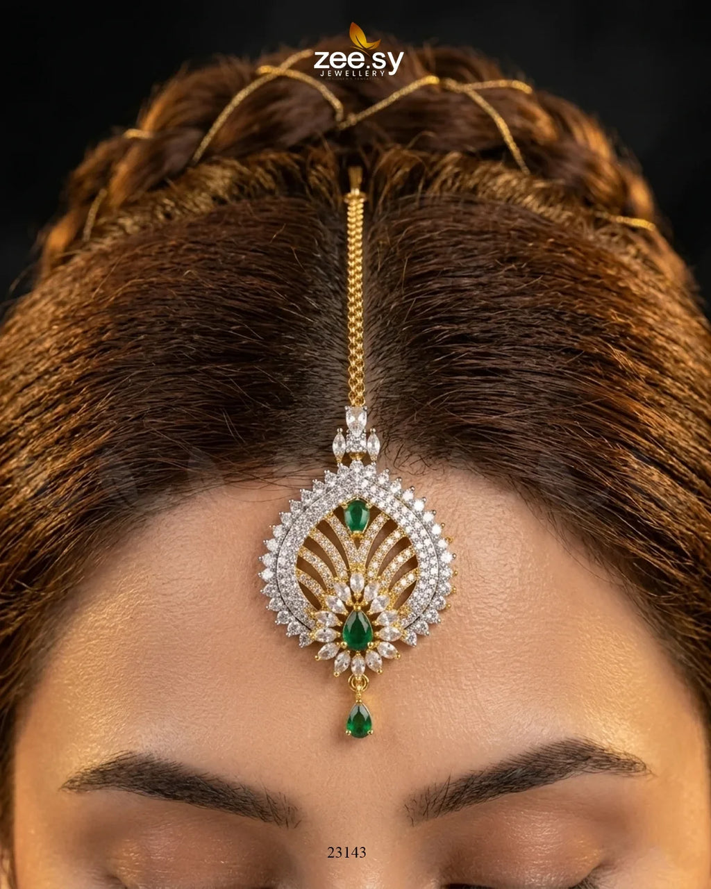 Peacock Arch American Daimond Bindiya
