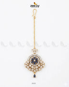 Round Flowery American Diamond Bindiya