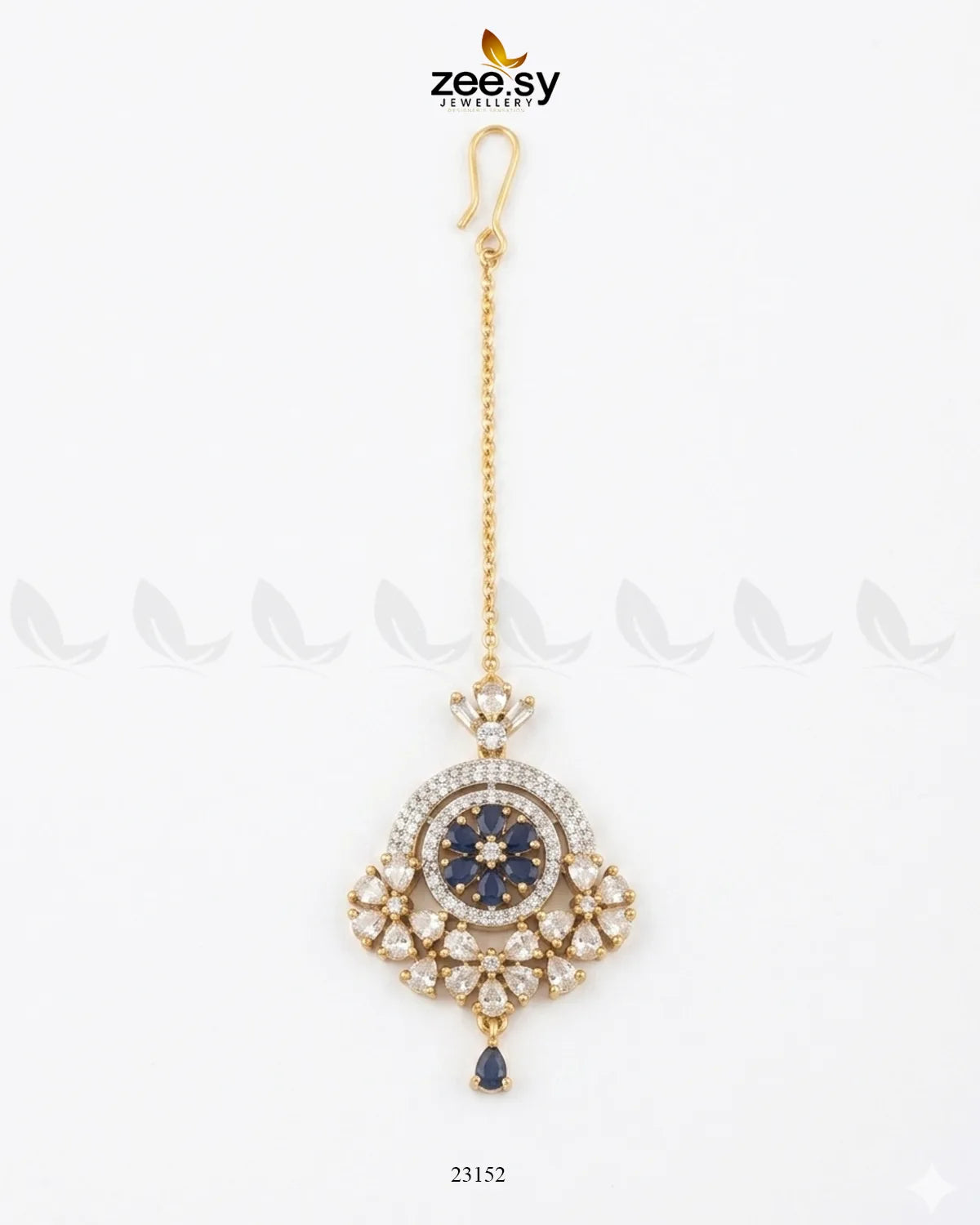 Round Flowery American Diamond Bindiya