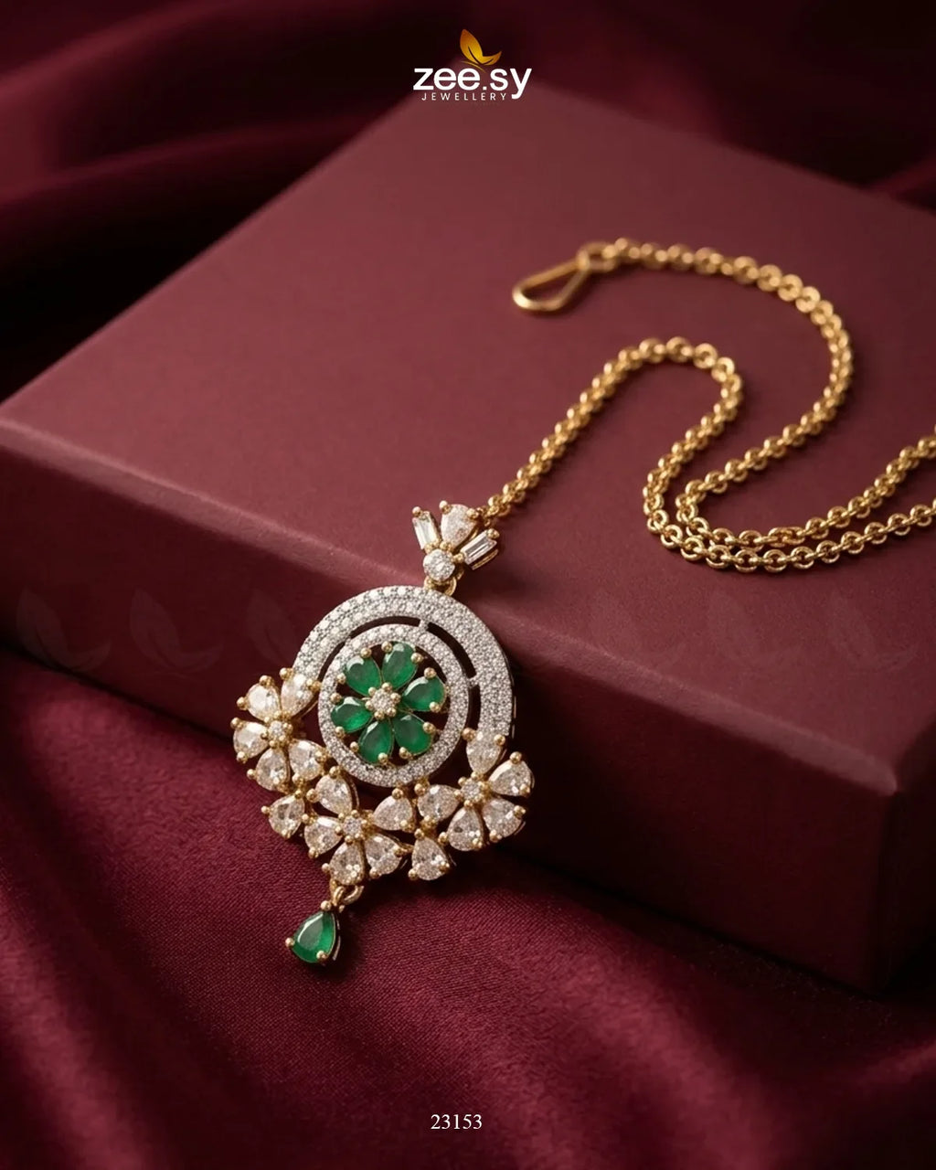Round Flowery American Diamond Bindiya