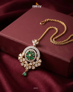 Round Flowery American Diamond Bindiya