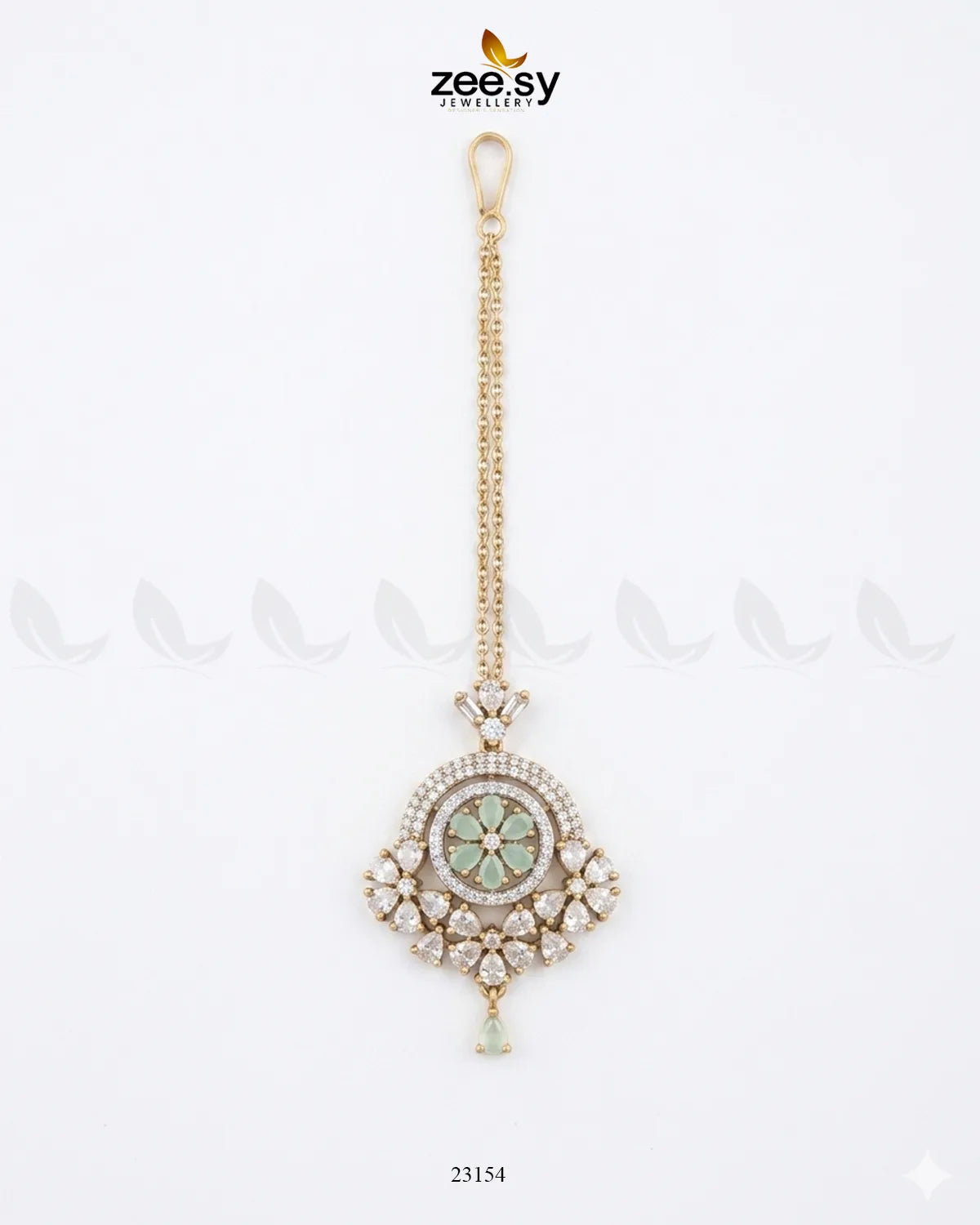 Round Flowery American Diamond Bindiya