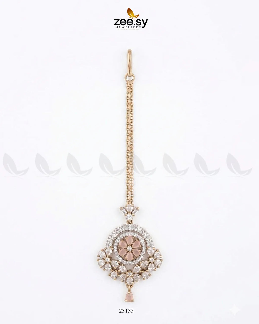 Round Flowery American Diamond Bindiya
