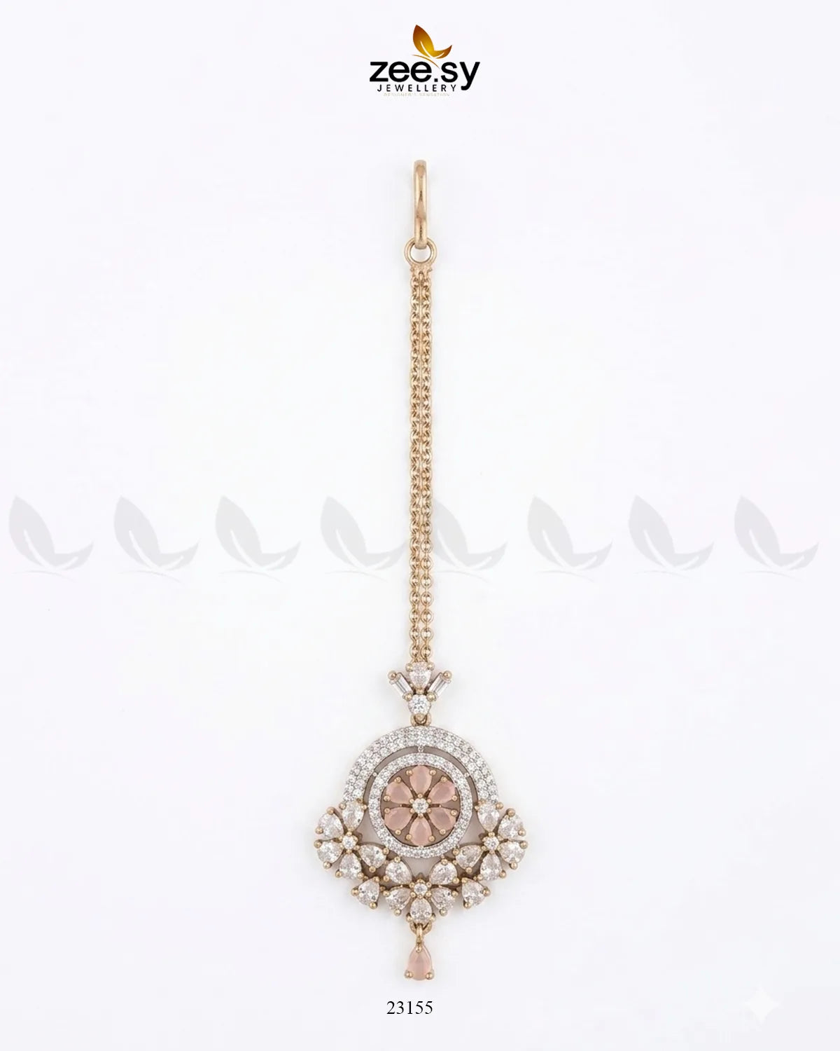 Round Flowery American Diamond Bindiya