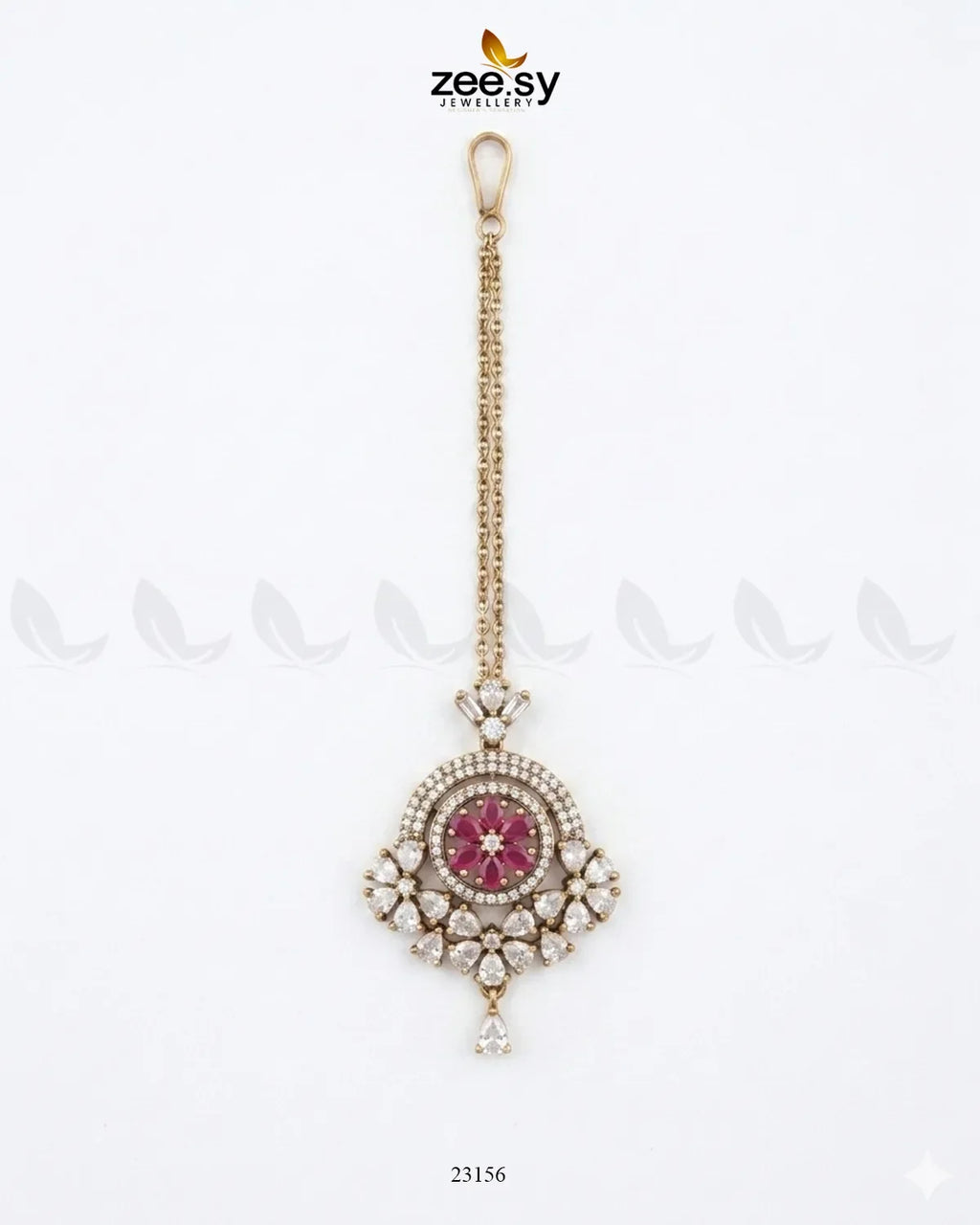 Round Flowery American Diamond Bindiya