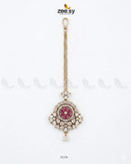 Round Flowery American Diamond Bindiya