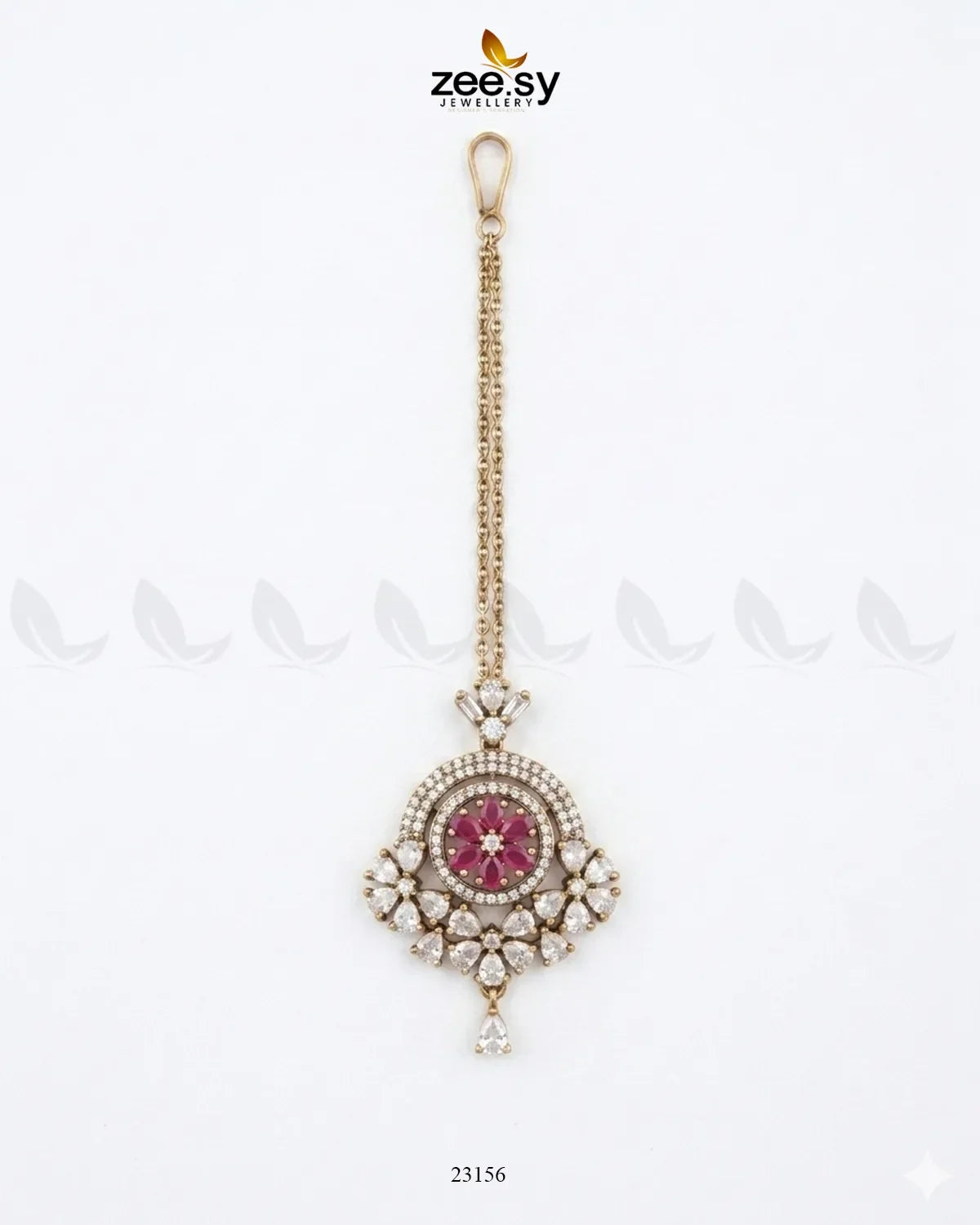 Round Flowery American Diamond Bindiya
