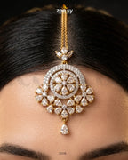 Round Flowery American Diamond Bindiya