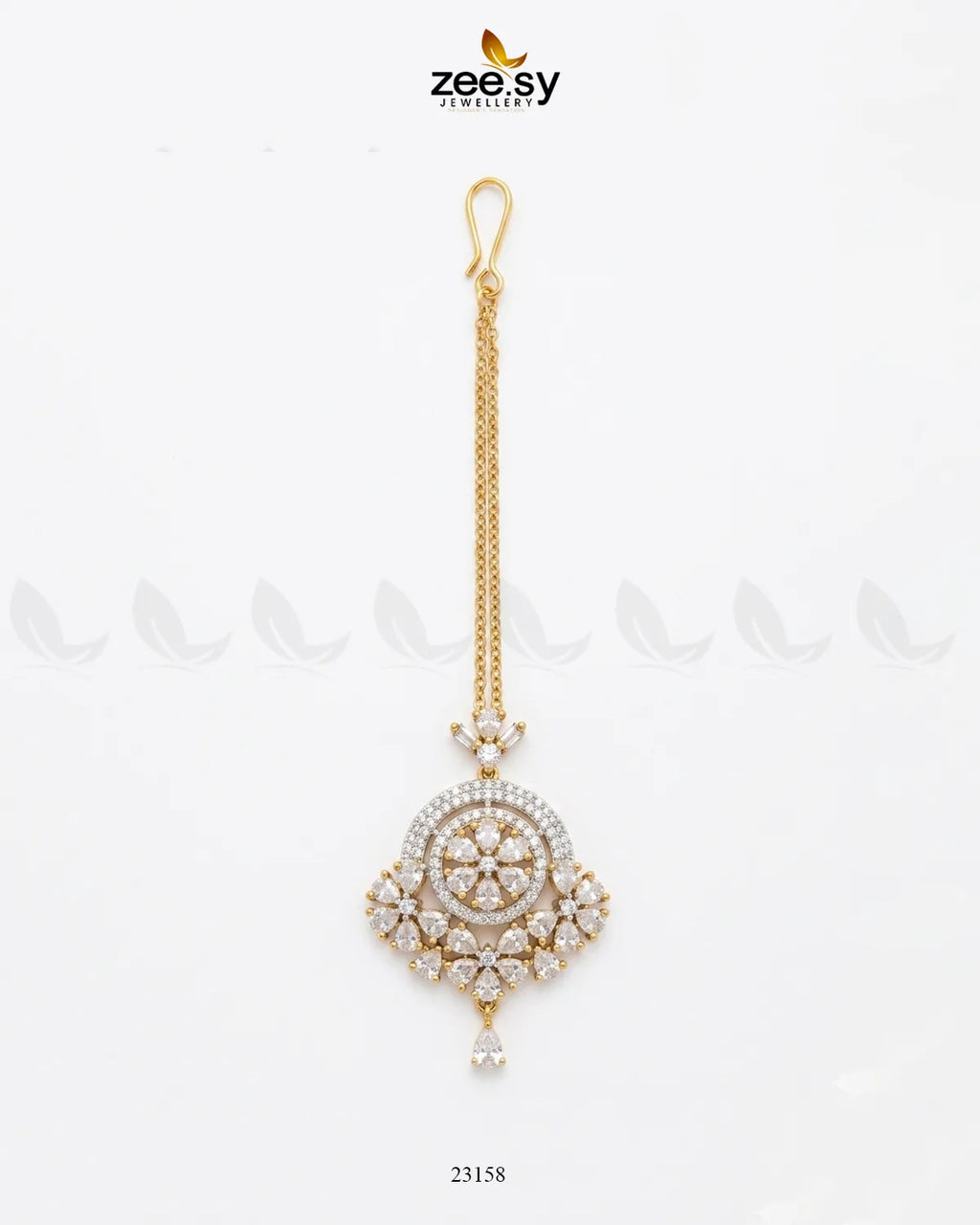 Round Flowery American Diamond Bindiya