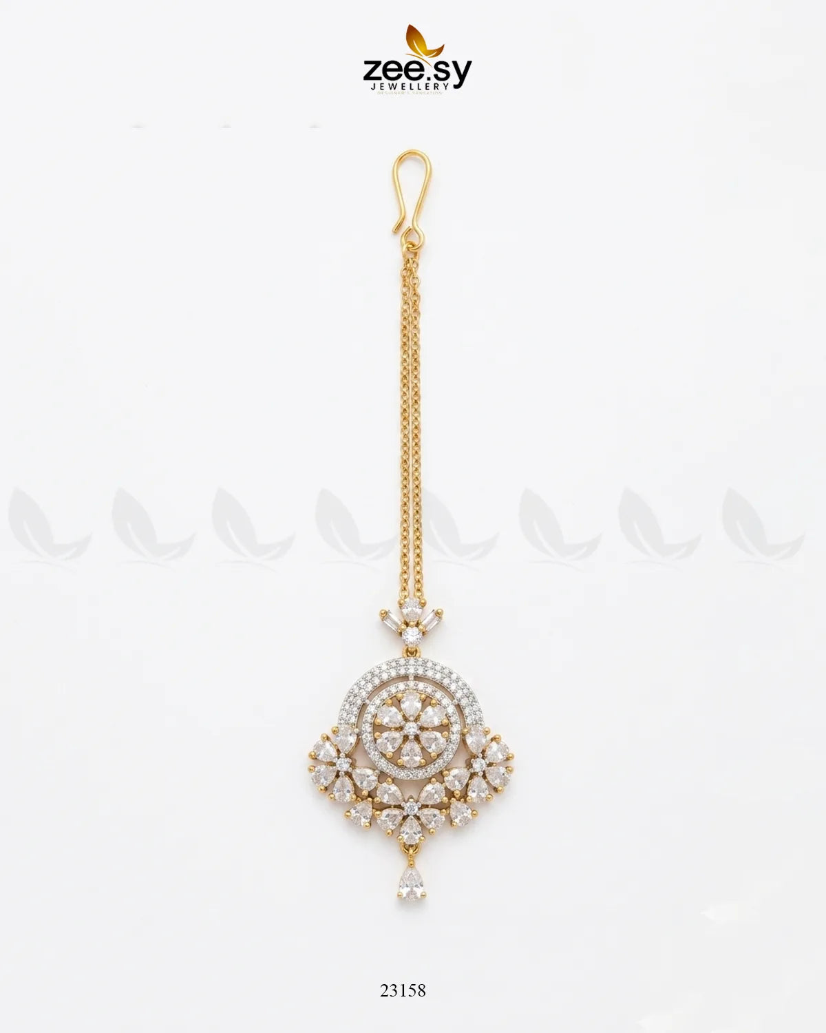 Round Flowery American Diamond Bindiya