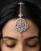 Round Flowery American Diamond Bindiya