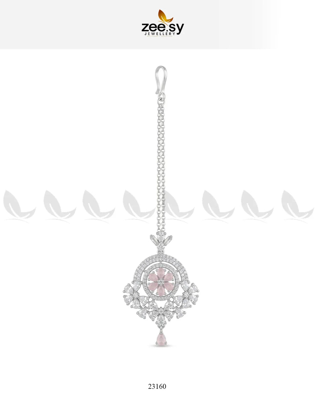 Round Flowery American Diamond Bindiya