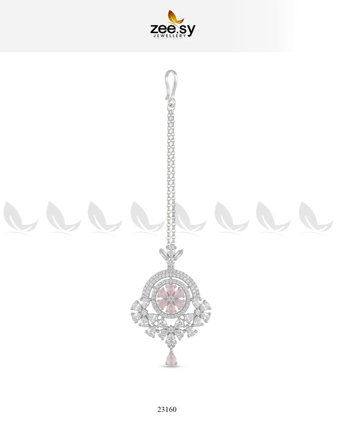 Round Flowery American Diamond Bindiya