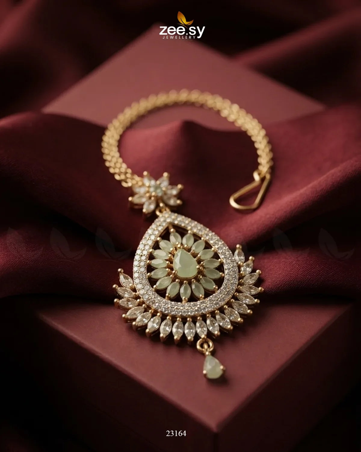 Leaf Pave Ziconia Bindiya