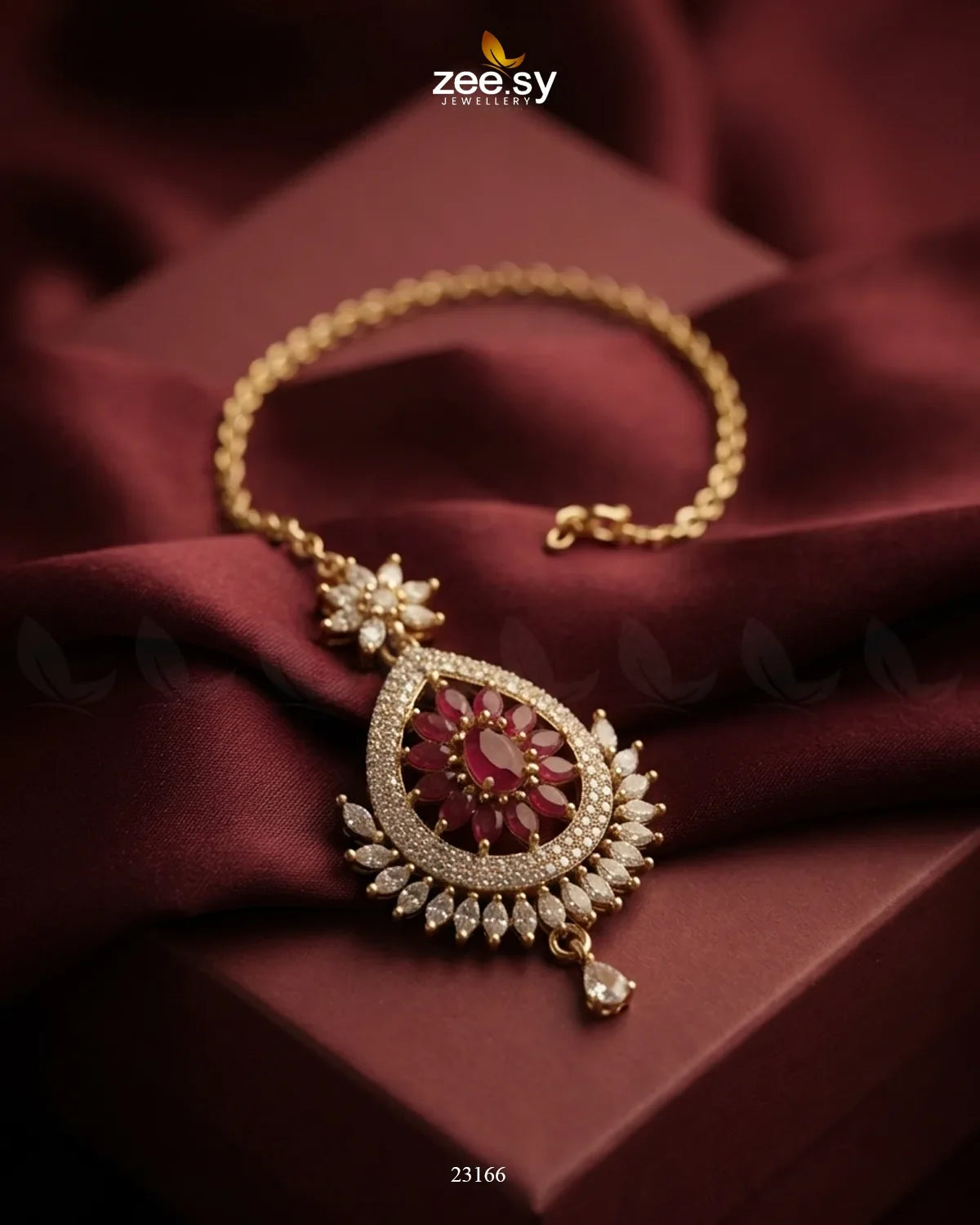 Leaf Pave Ziconia Bindiya