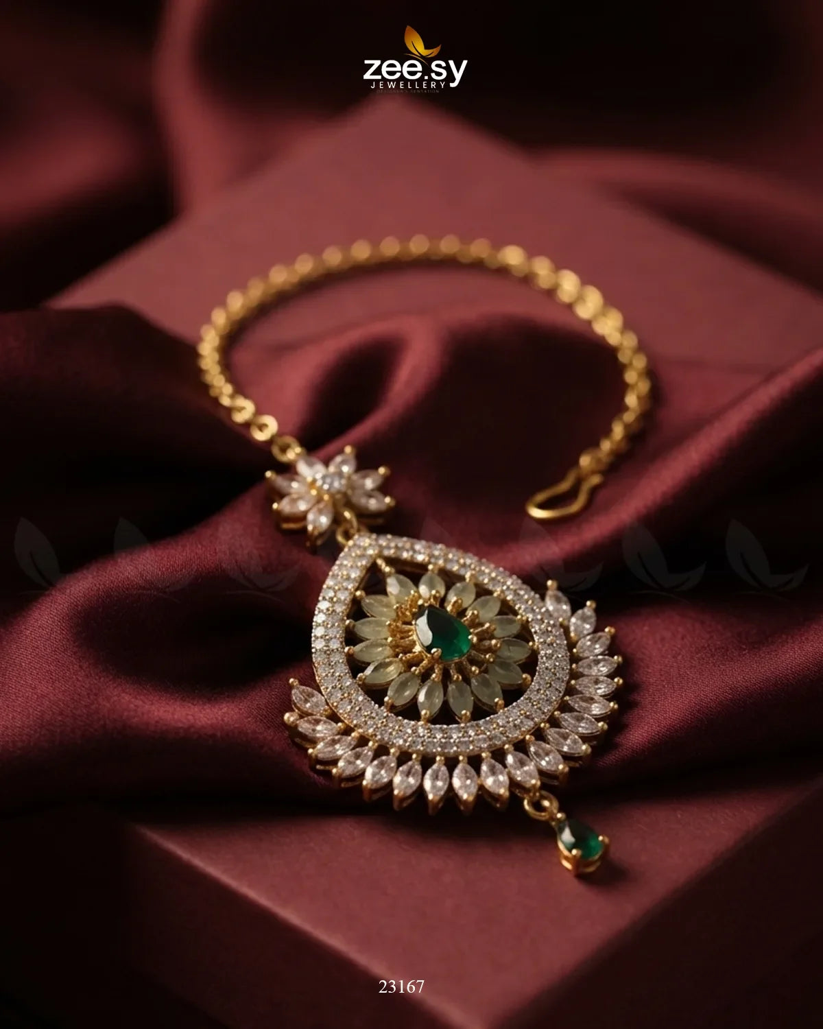 Leaf Pave Ziconia Bindiya