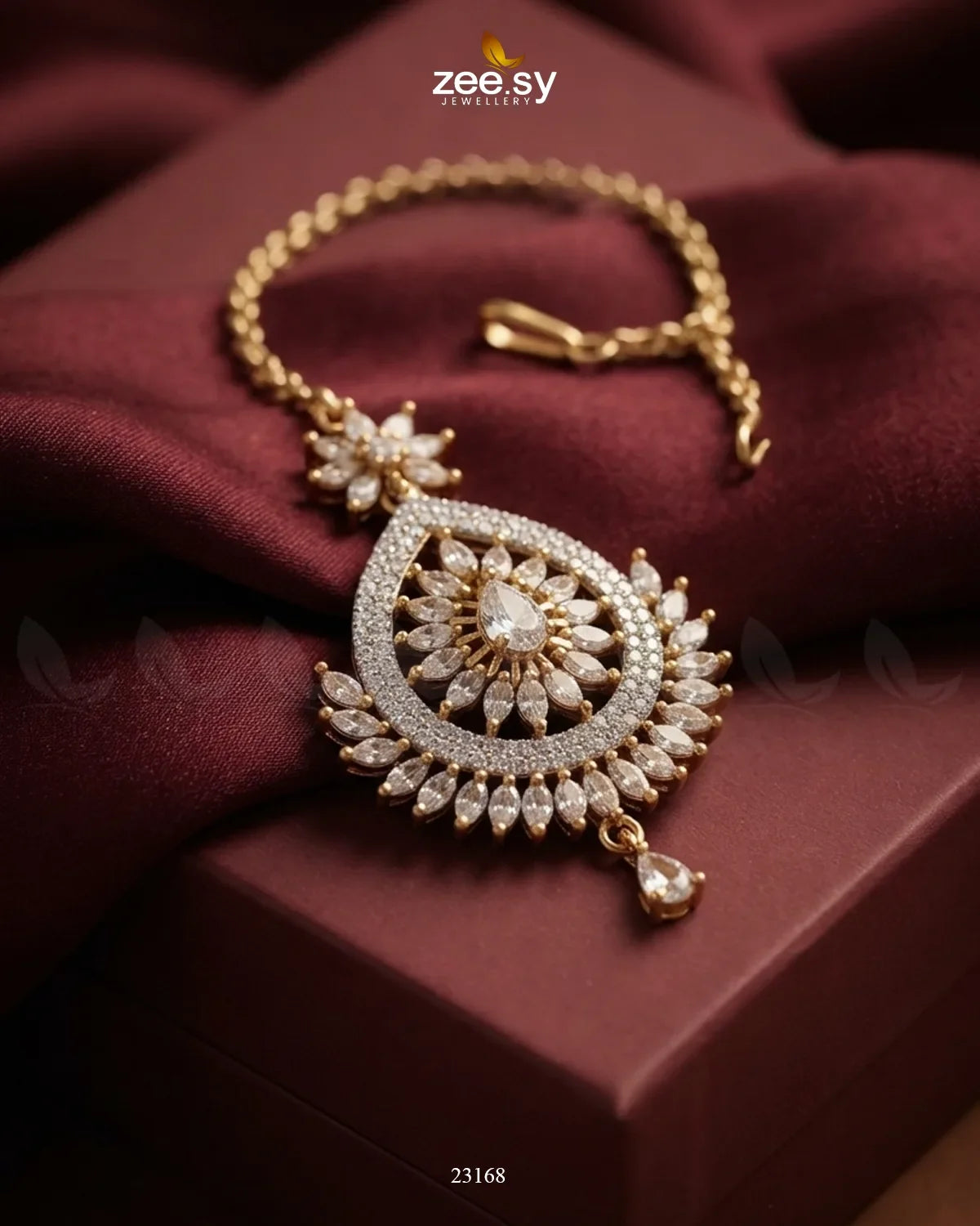 Leaf Pave Ziconia Bindiya