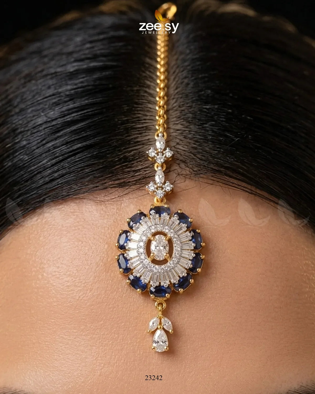 Azure Sunburst Zirconia Bindiya