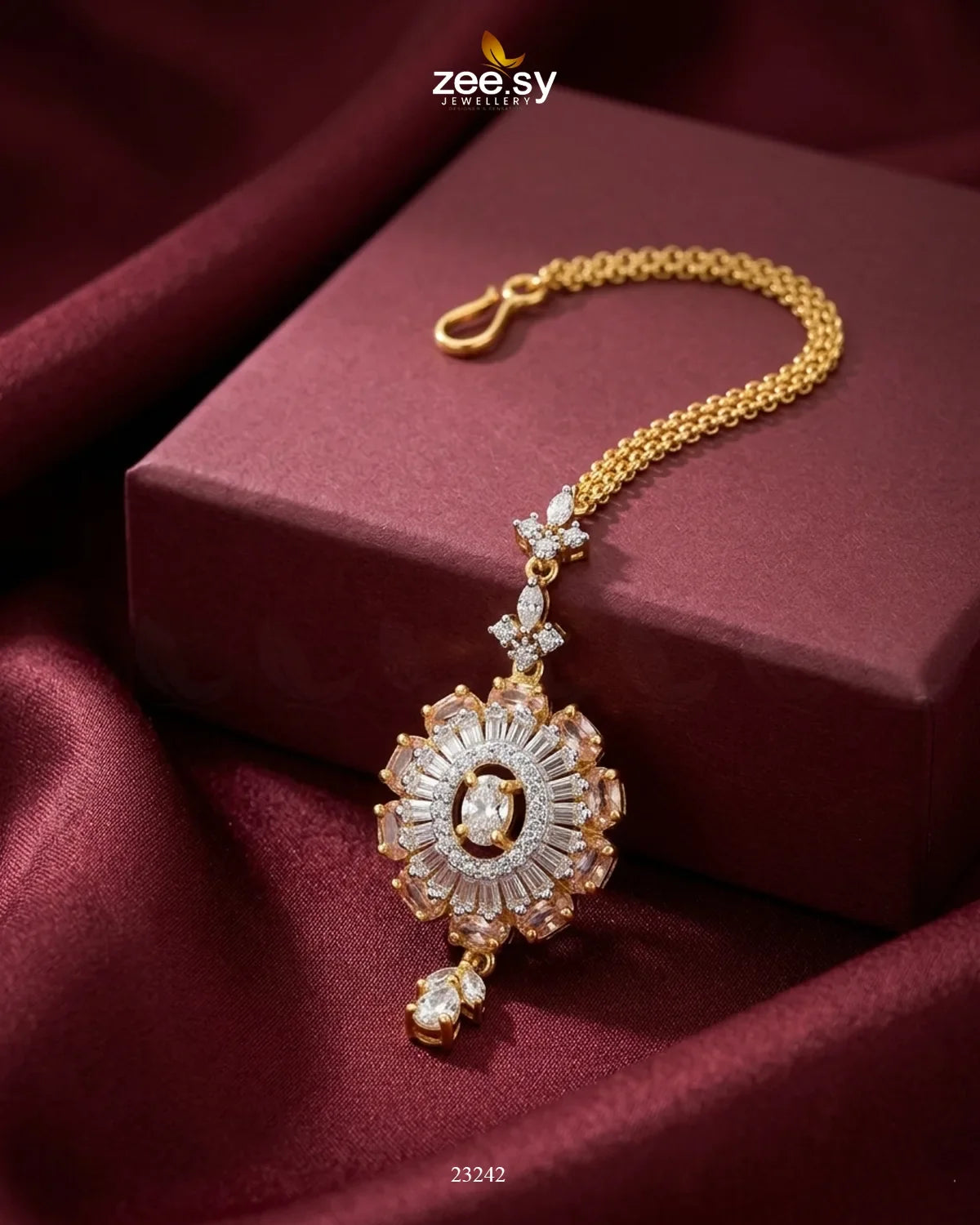 Azure Sunburst Zirconia Bindiya