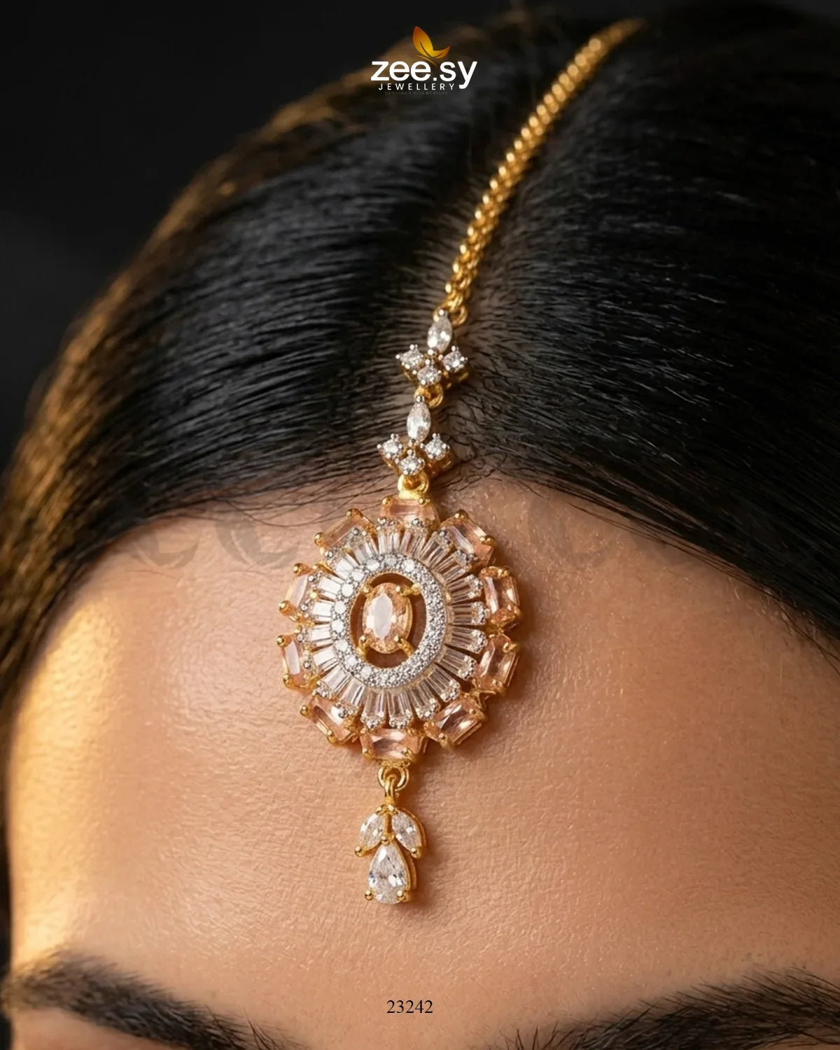 Azure Sunburst Zirconia Bindiya