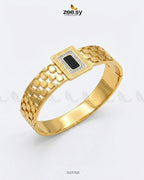 Black Gem Golden Cuff Bracelet