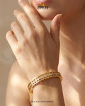Brick Pattern Crystal Inlay Bracelet