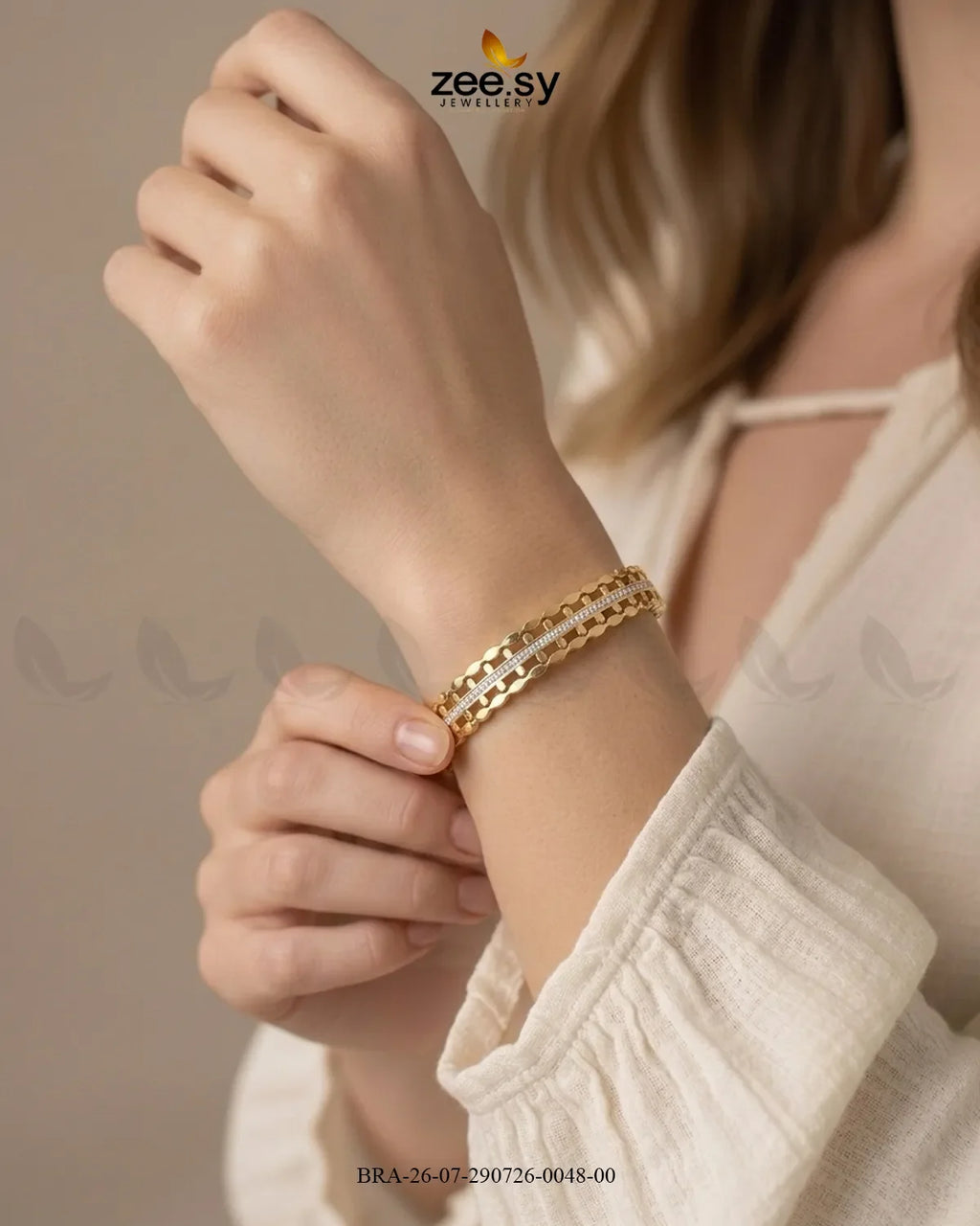 Brick Pattern Crystal Inlay Bracelet