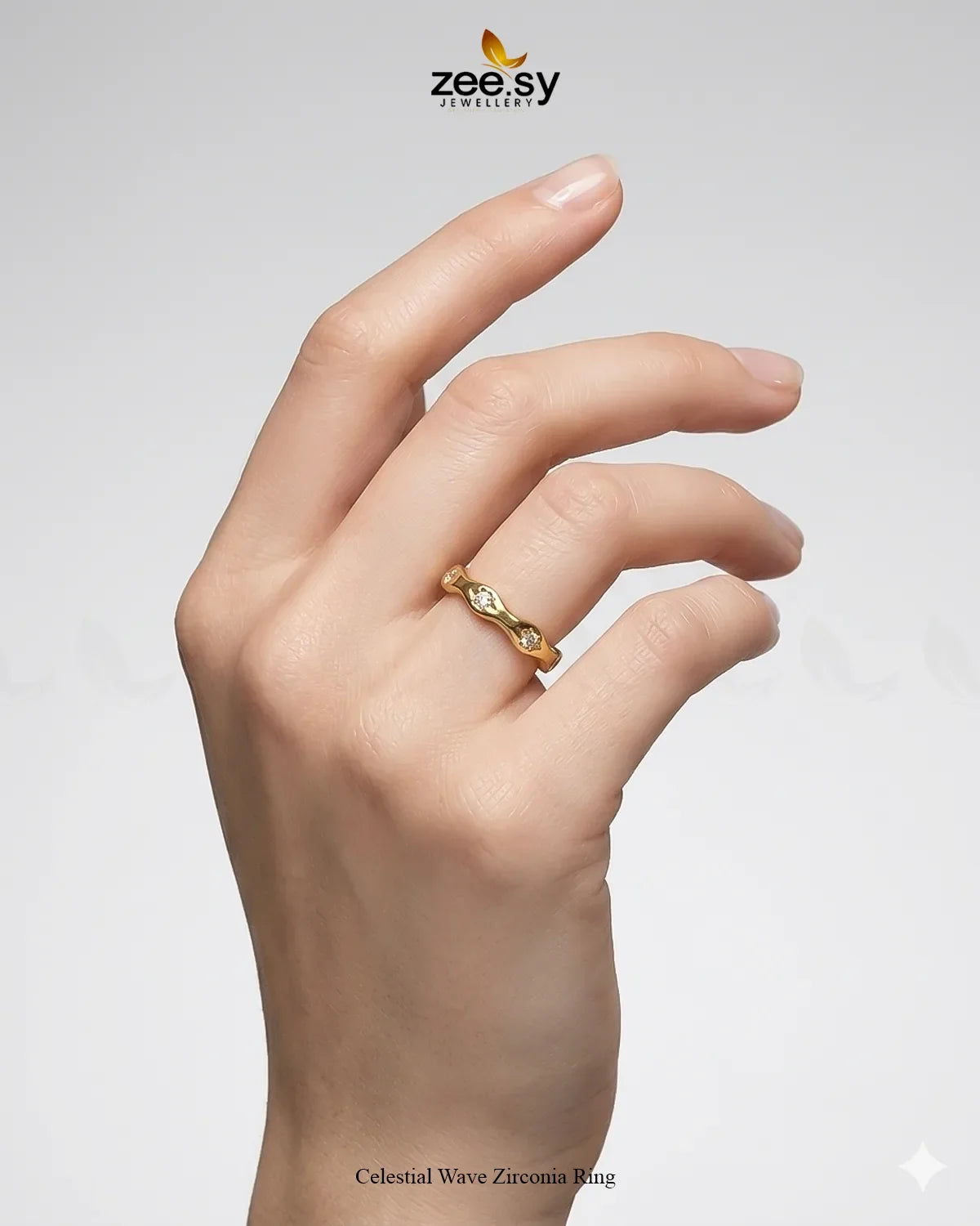 Celestial Wave Zirconia Ring