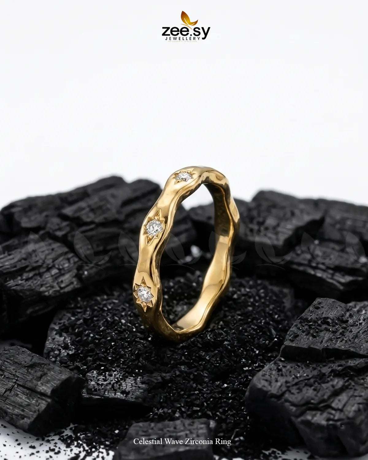 Celestial Wave Zirconia Ring