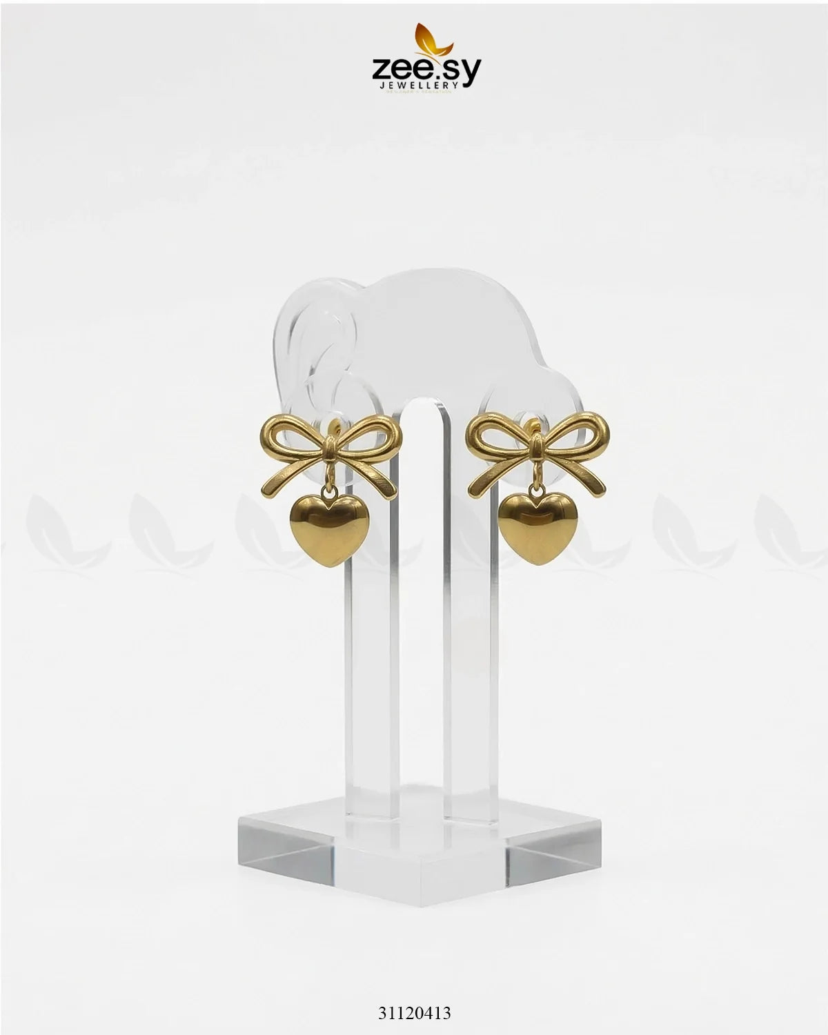 Charming Puffed Heart Bow Drops