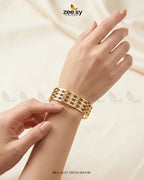 Checkered Cutout Zirconia Cuff Bracelet
