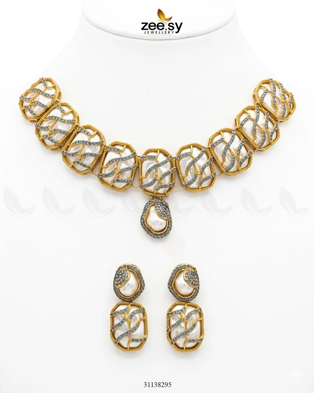 Crimson Wave Pearl Choker Set