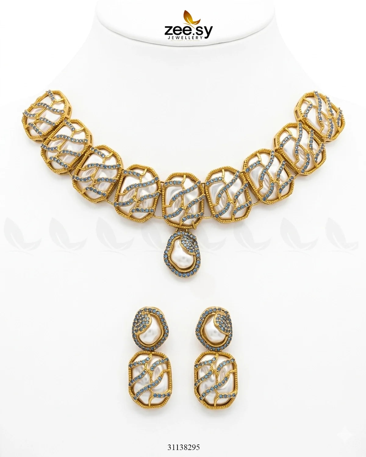 Crimson Wave Pearl Choker Set