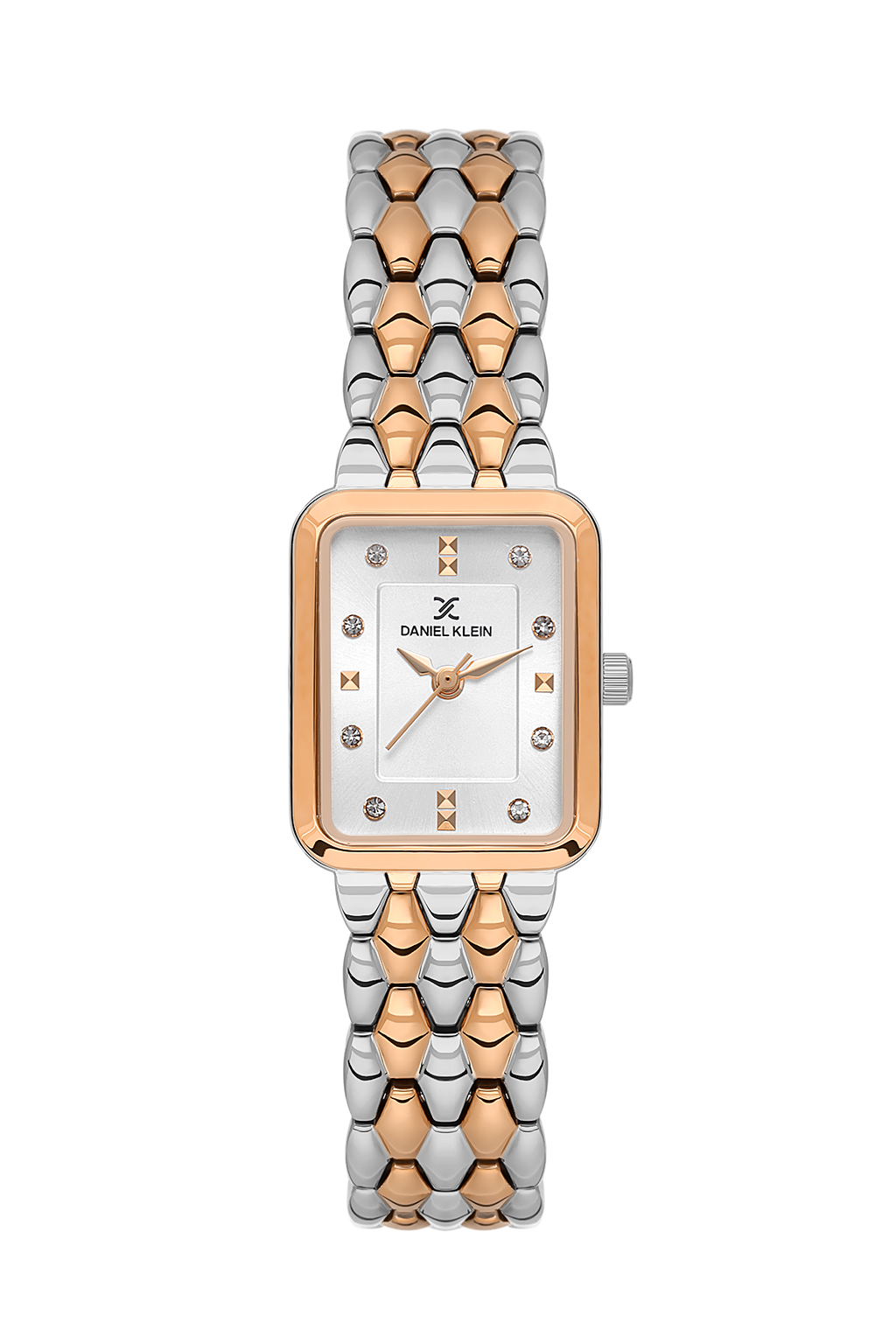 Daniel Klein Silver IP Plated Pink/Rosegold Wrist Watch for Women DK.1.14158-6