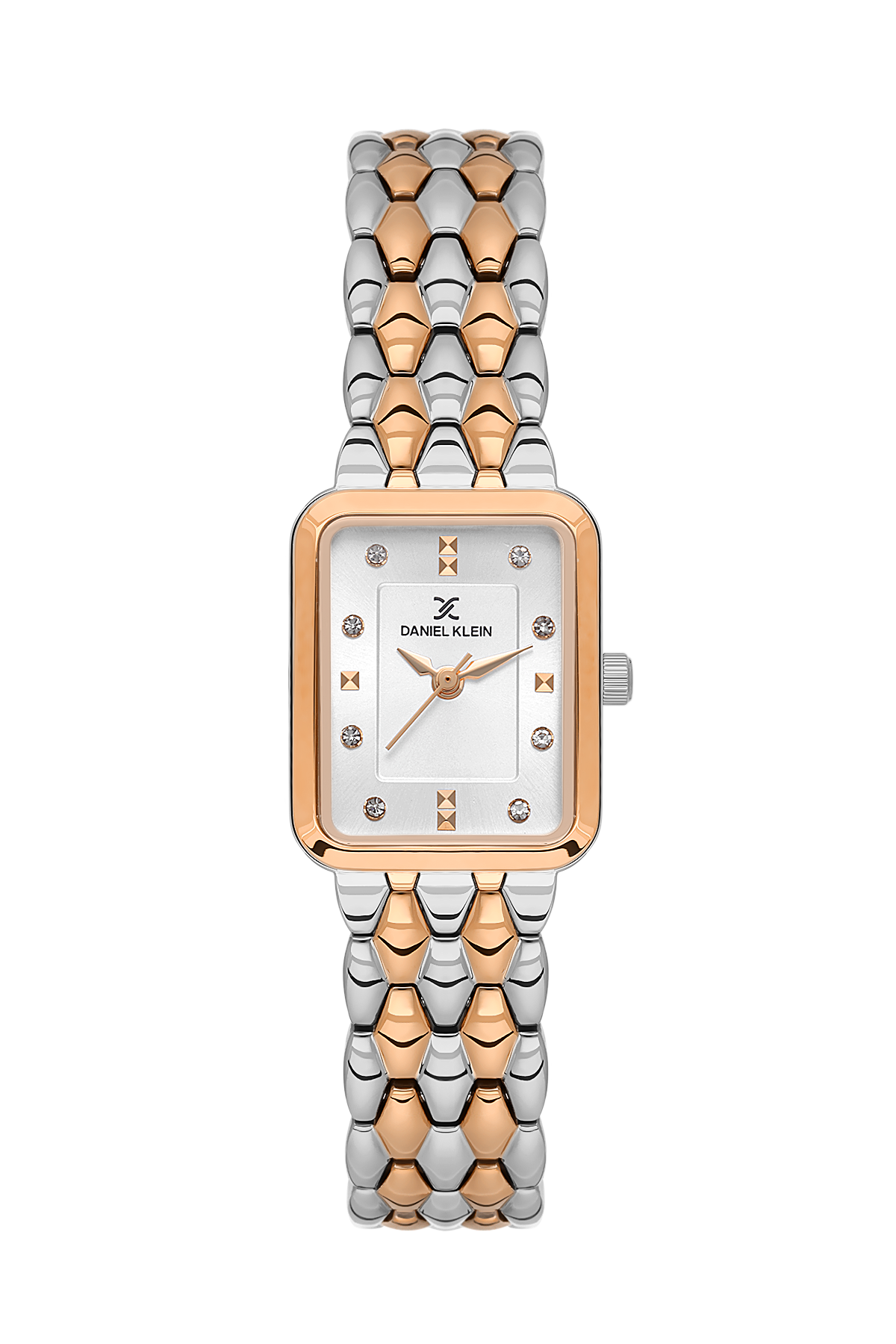 Daniel Klein Silver IP Plated Pink/Rosegold Wrist Watch for Women DK.1.14158-6