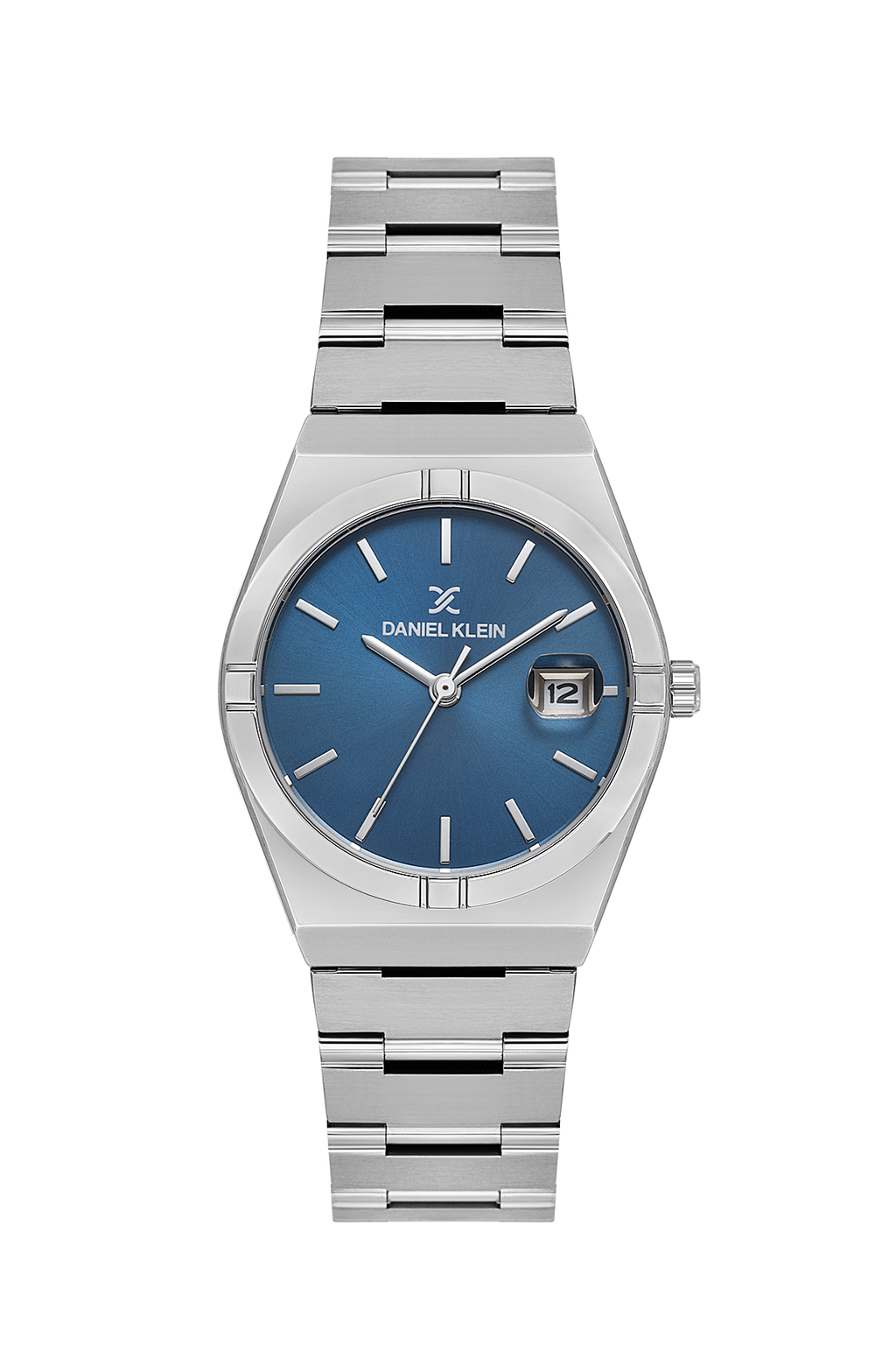 Daniel Klein Blue IP Silver Date Wrist Watch forWomen DK.1.14170-2