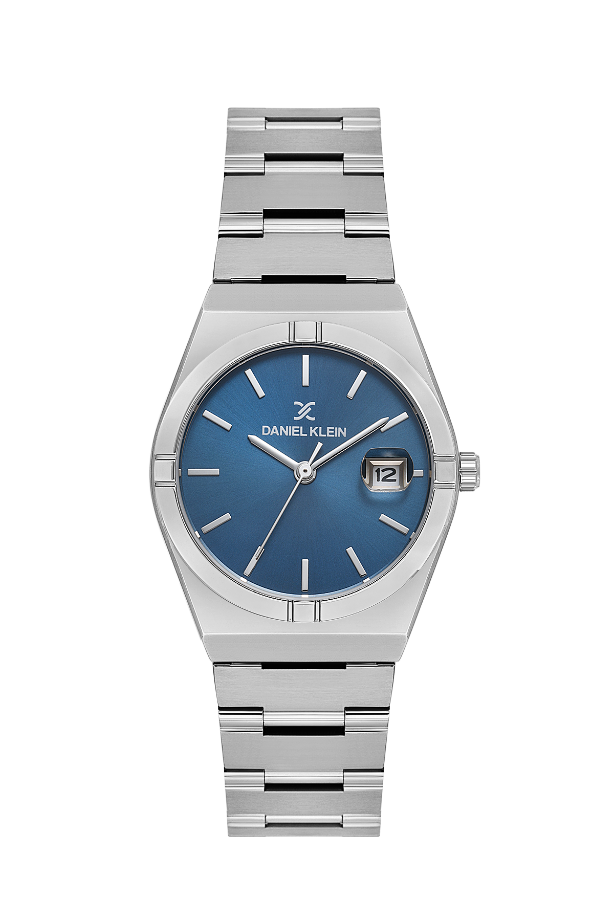 Daniel Klein Blue IP Silver Date Wrist Watch forWomen DK.1.14170-2