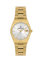 Daniel Klein Silver IP Gold Date Wrist Watch for Women DK.1.14170-3